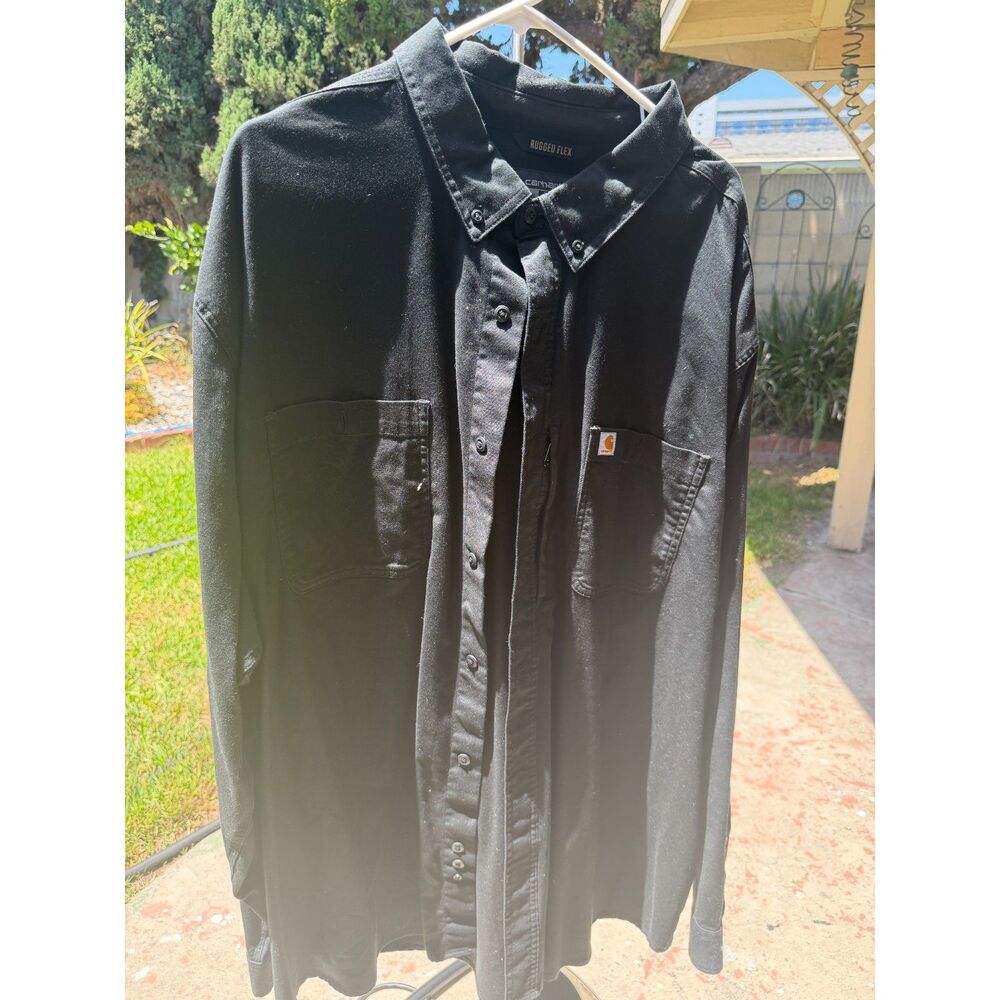 Carhartt 106689 Rugged Professional Work Shirt Black 4XL Relaxed Fit